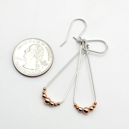 Harley - Silver and Copper Earrings Bijou by SAM   