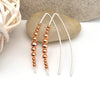 Silver and Copper Threaders Minimalist Earrings -Earrings- Bijou by SAM