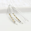 Silver and Gold Beaded Wishbone Earrings -Earrings- Bijou by SAM