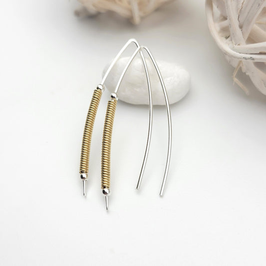 Wish - Silver & Gold Coil Earrings Bijou by SAM   