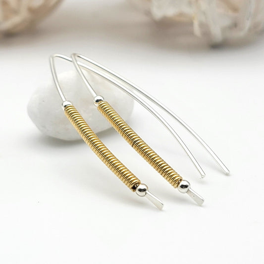 Wish - Silver & Gold Coil Earrings Bijou by SAM   