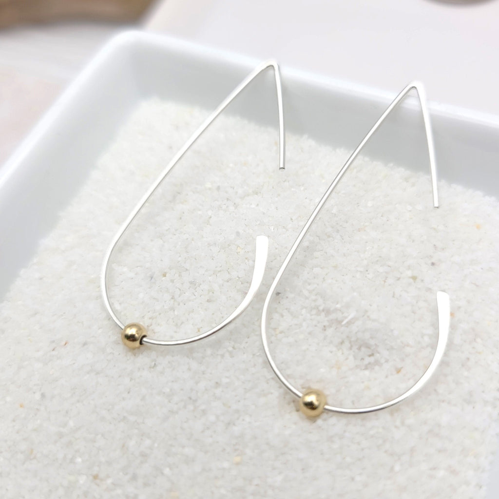Silver Open Hoop Threaders -Earrings- Bijou by SAM