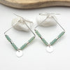 Silver Square Sea Glass Earrings Bijou by SAM   