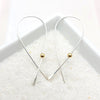 Silver Wishbone Threader Earrings - Mixed Metal Threaders -Earrings- Bijou by SAM