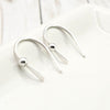 Tiny Silver Huggers - Wishbone Earrings -Earrings- Bijou by SAM